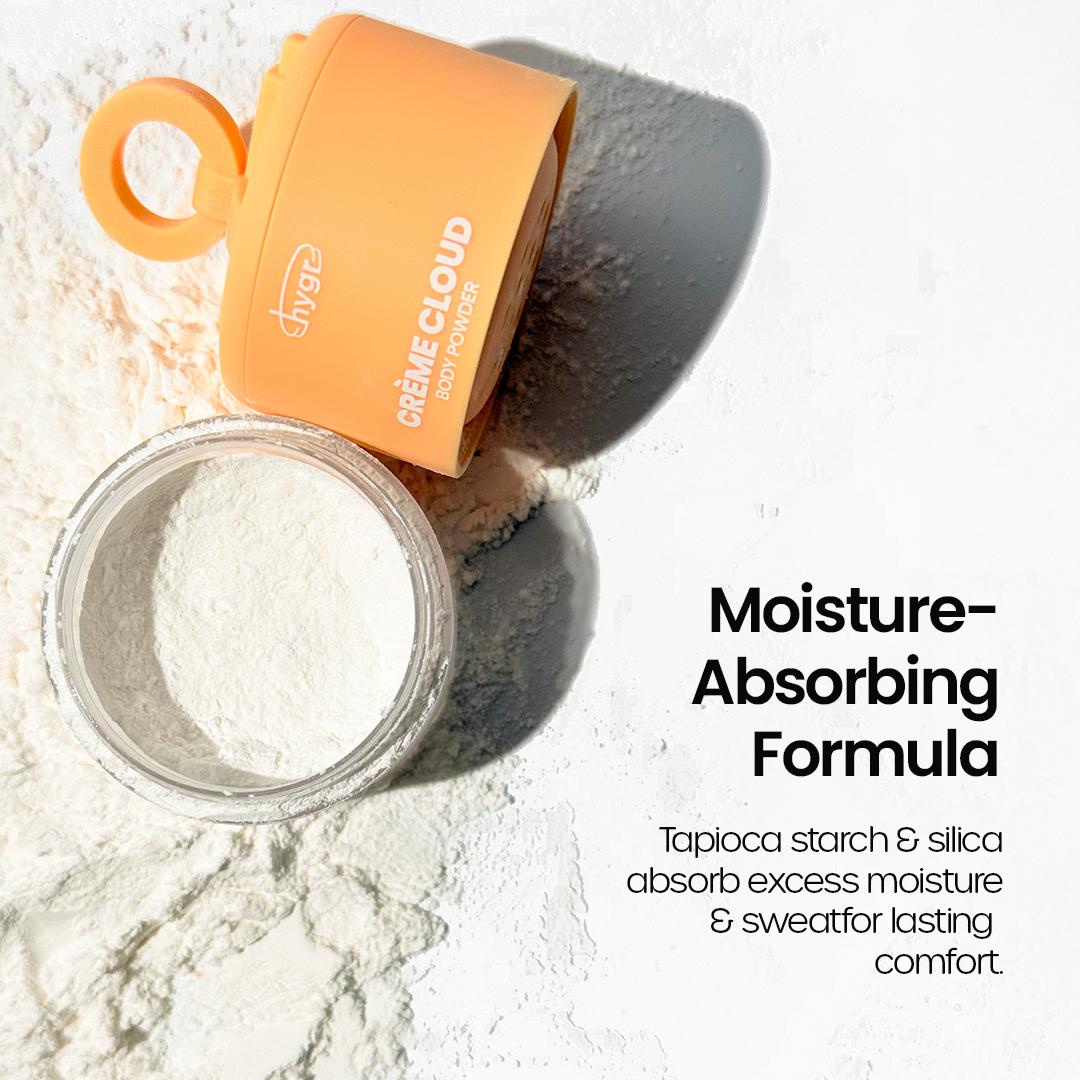 HYGR Scented Body Powder (10g) | Talc-Free Moisture Absorbing Cooling Powder | Long-Lasting Freshness & Dampness Care