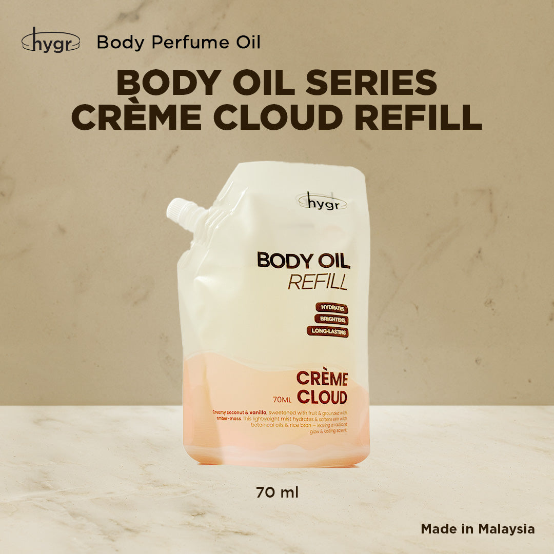 HYGR Body Oil Mist | Hydration Smoothen Skin Brighten Skin Lotion Scented Oil