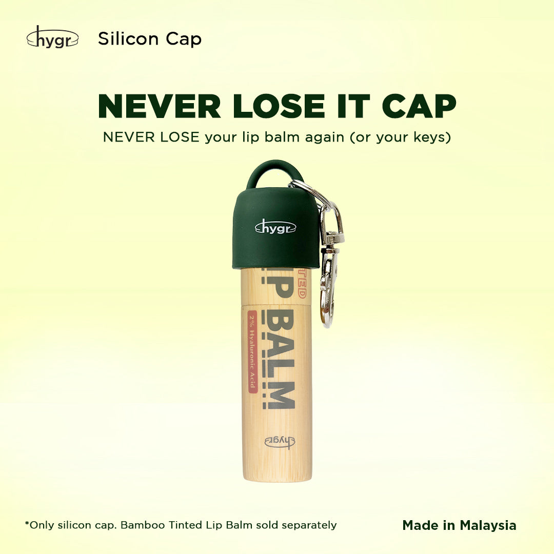 Flexible Silicon Keychain Cap For Bamboo Refillable Lip Balm & Mini Deodorant Spray