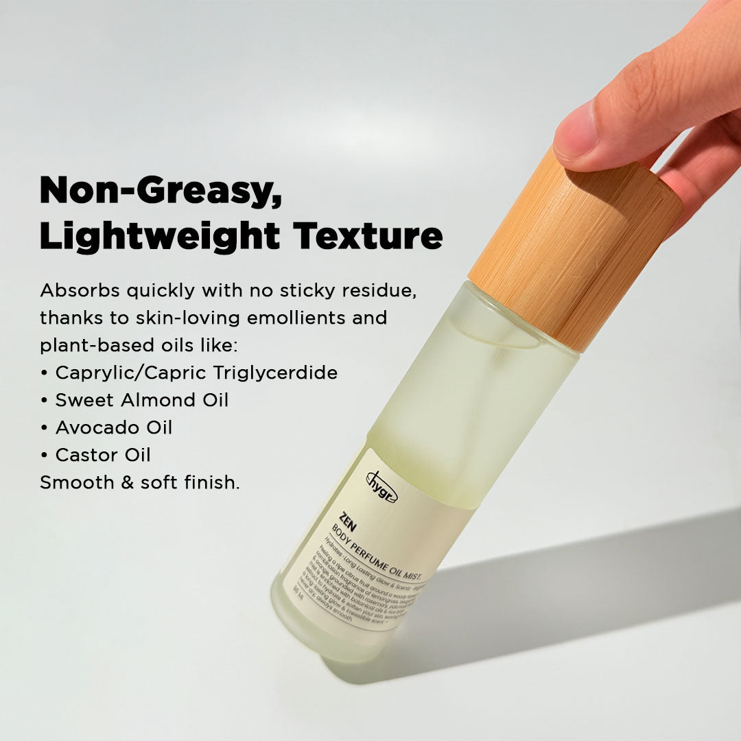 HYGR Body Oil Mist | Hydration Smoothen Skin Brighten Skin Lotion Scented Oil