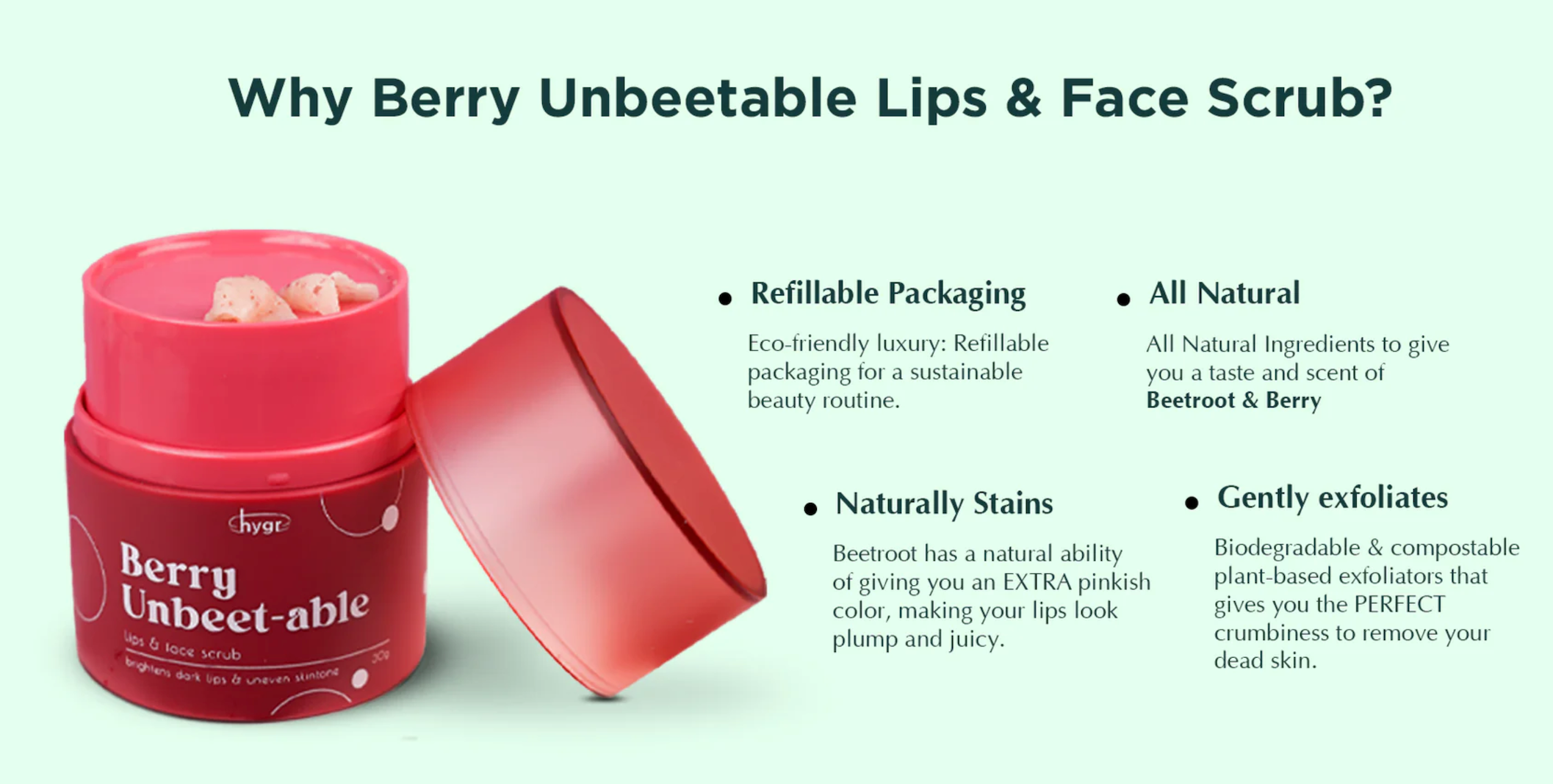 HYGR Berry Unbeetable Lip & Face Scrub
