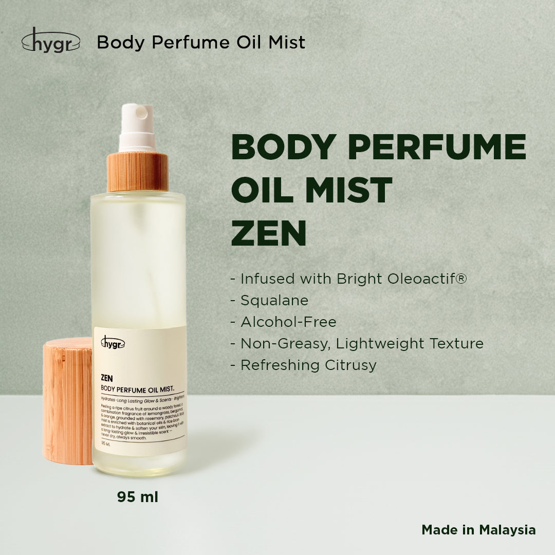 HYGR Body Oil Mist | Hydration Smoothen Skin Brighten Skin Lotion Scented Oil