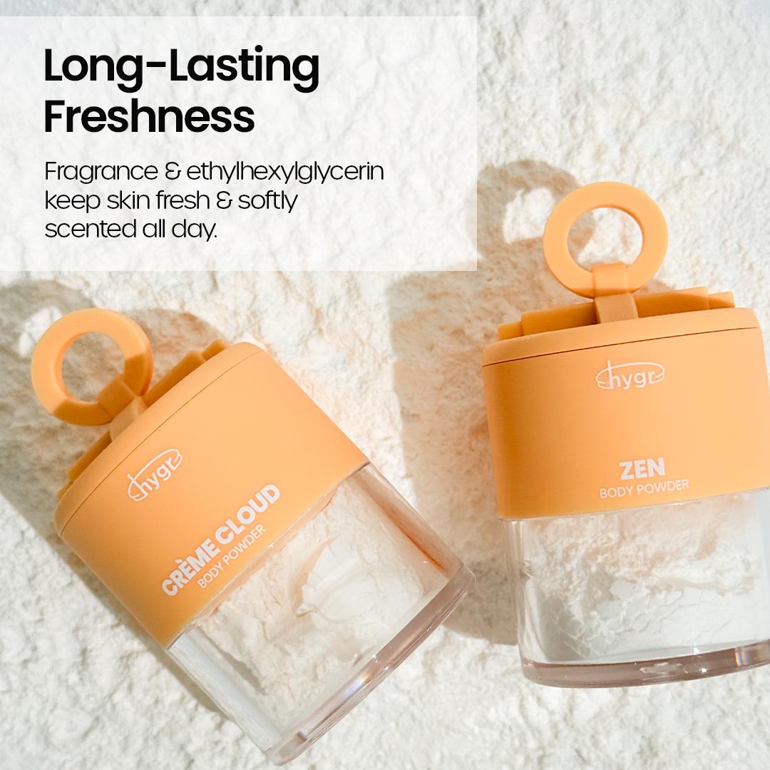 HYGR Scented Body Powder (10g) | Talc-Free Moisture Absorbing Cooling Powder | Long-Lasting Freshness & Dampness Care
