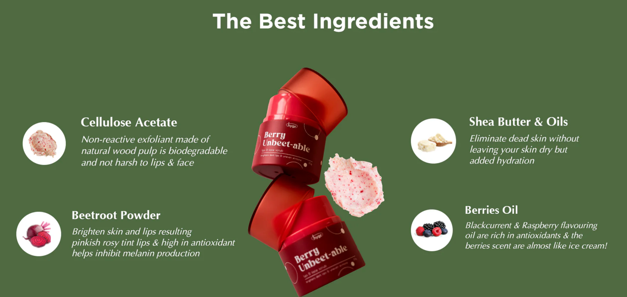 HYGR Berry Unbeetable Lip & Face Scrub