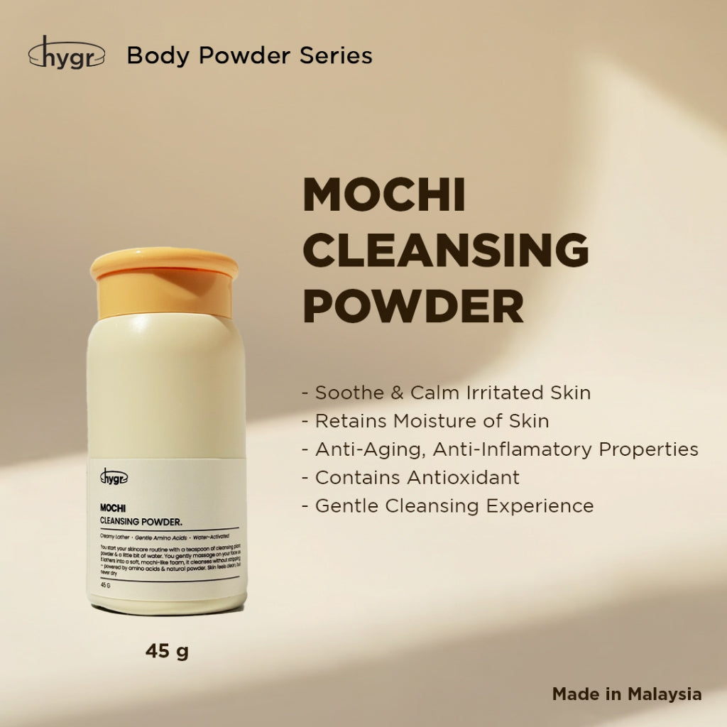 HYGR Mochi Cleansing Powder (45g) | Gentle Amino Acid Powder to Foam Facial Cleanser | Deep Cleansing & Non-Drying