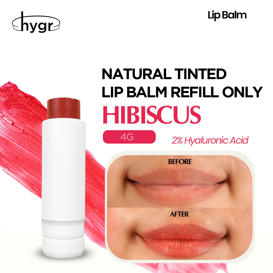 Bamboo Refillable Natural Tinted Lip Balm + 2 % Hyaluronic Acid