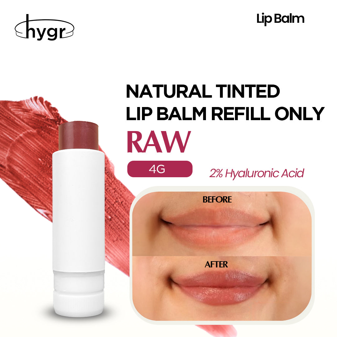 Bamboo Refillable Natural Tinted Lip Balm + 2 % Hyaluronic Acid