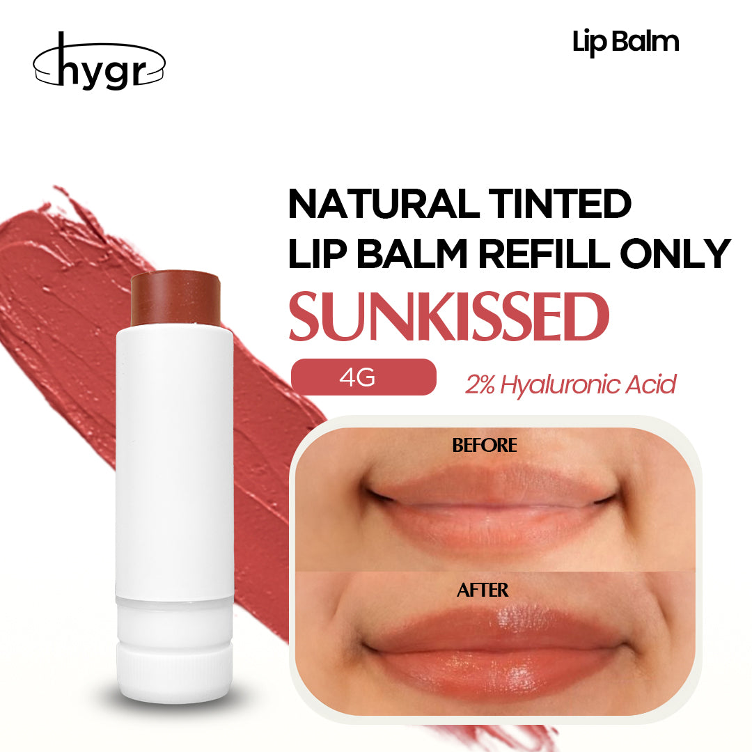 Bamboo Refillable Natural Tinted Lip Balm + 2 % Hyaluronic Acid