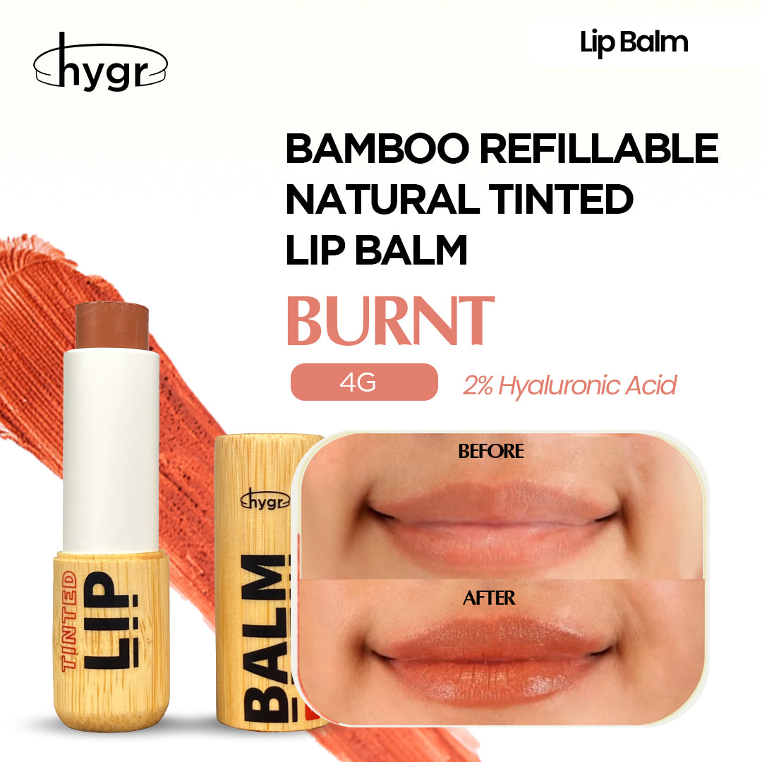 Bamboo Refillable Natural Tinted Lip Balm + 2 % Hyaluronic Acid