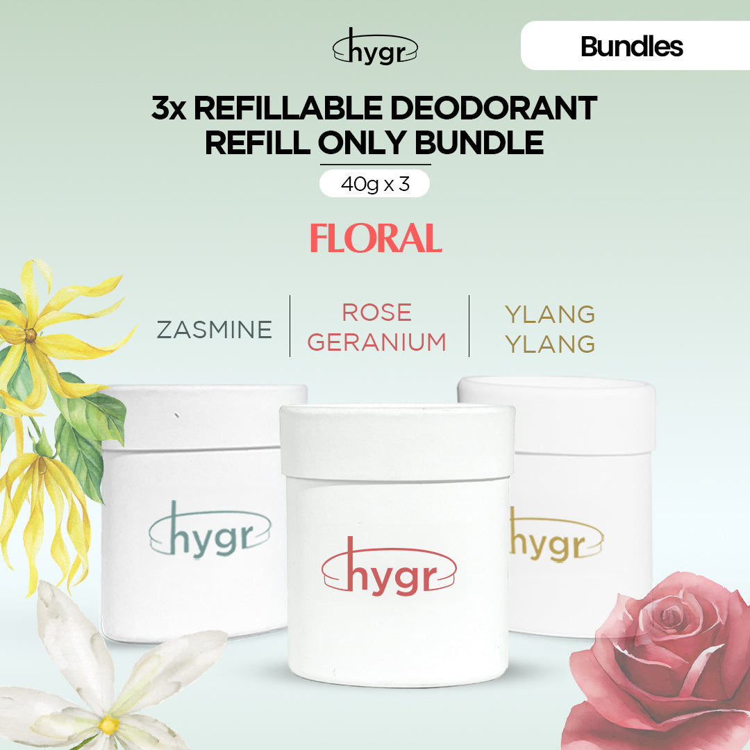 HYGR Refillable Deodorant Refill Bundle [3 Refills]