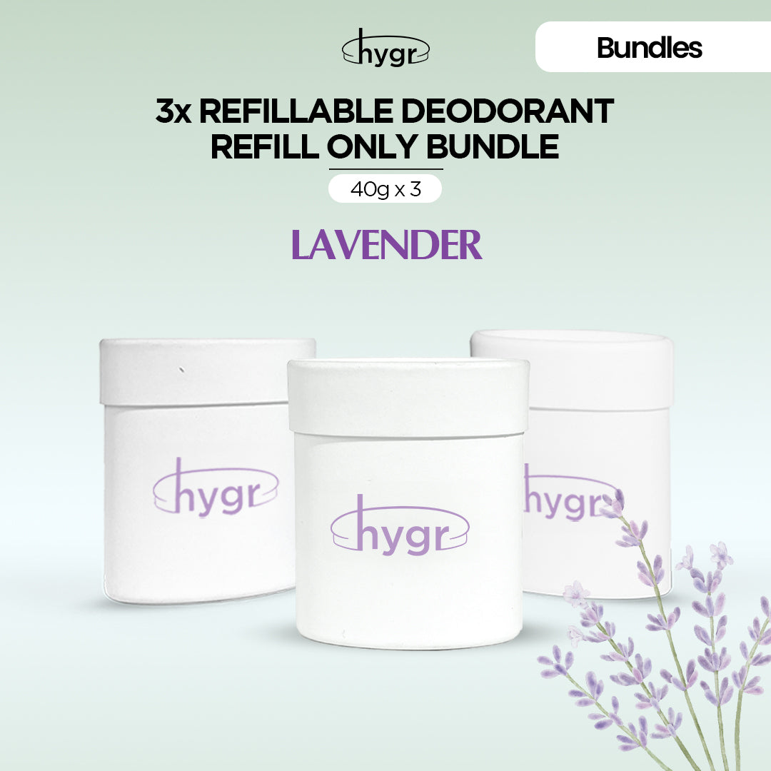 HYGR Refillable Deodorant Refill Bundle [3 Refills]