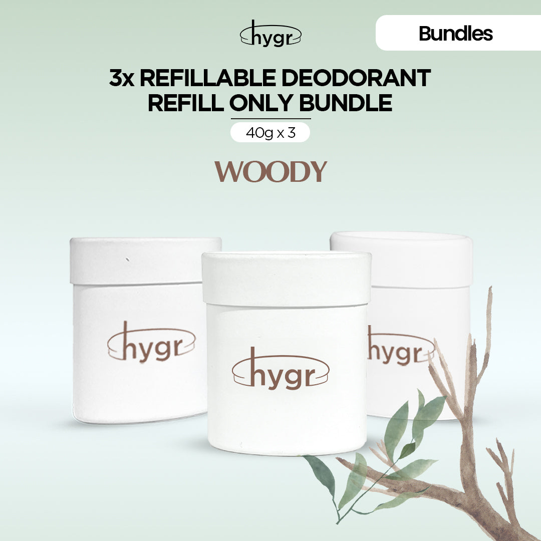 HYGR Refillable Deodorant Refill Bundle [3 Refills]