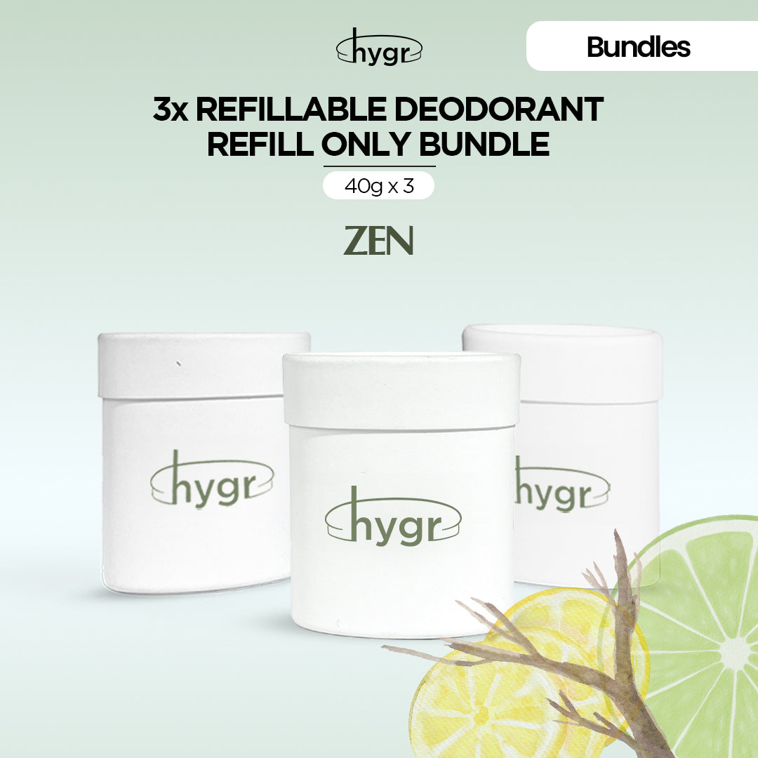 HYGR Refillable Deodorant Refill Bundle [3 Refills]