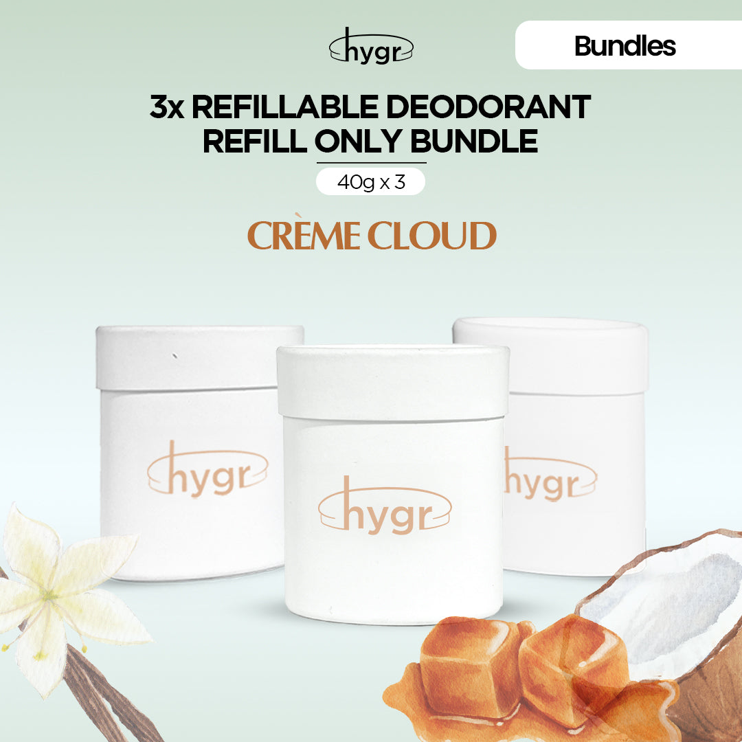 HYGR Refillable Deodorant Refill Bundle [3 Refills]