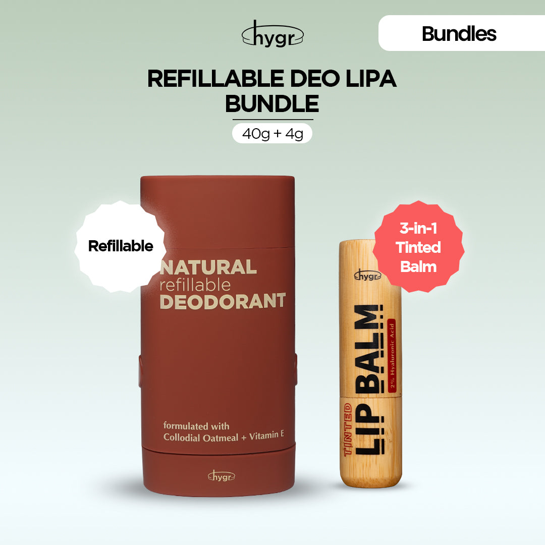Deo Lipa Refillable Bundle (Bamboo Lip Balm + Refillable Deodorant)