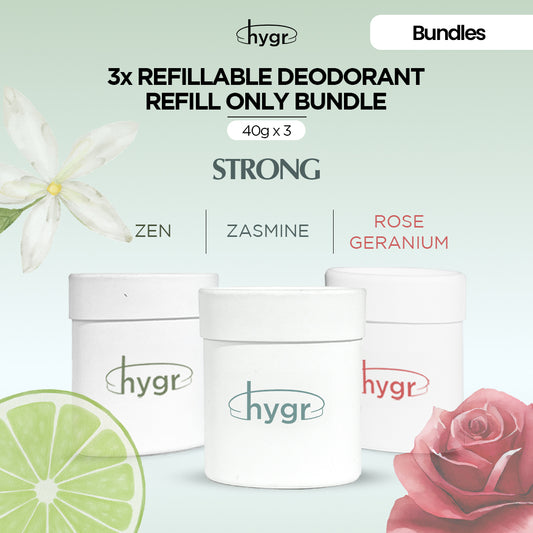 HYGR Refillable Deodorant Refill Bundle [3 Refills]