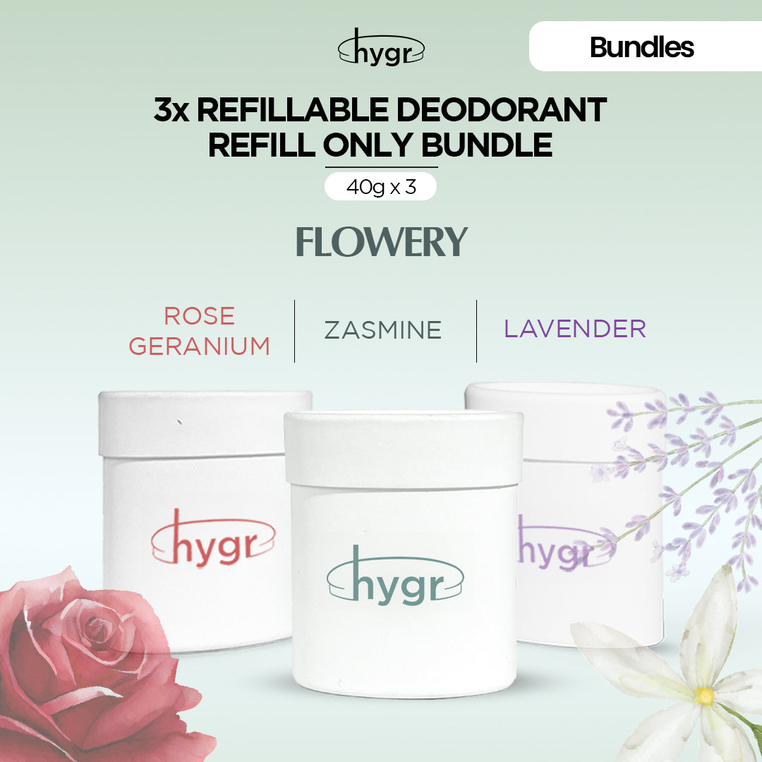 HYGR Refillable Deodorant Refill Bundle [3 Refills]
