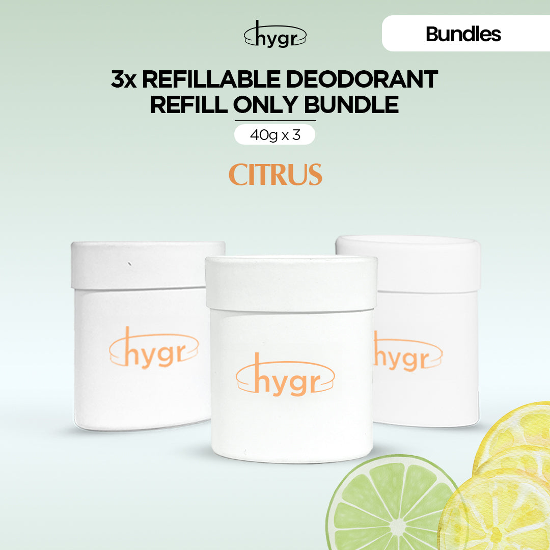 HYGR Refillable Deodorant Refill Bundle [3 Refills]
