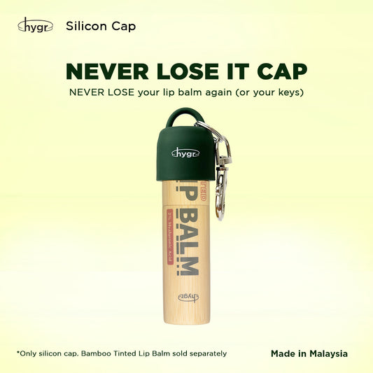 Flexible Silicon Keychain Cap For Bamboo Refillable Lip Balm & Mini Deodorant Spray