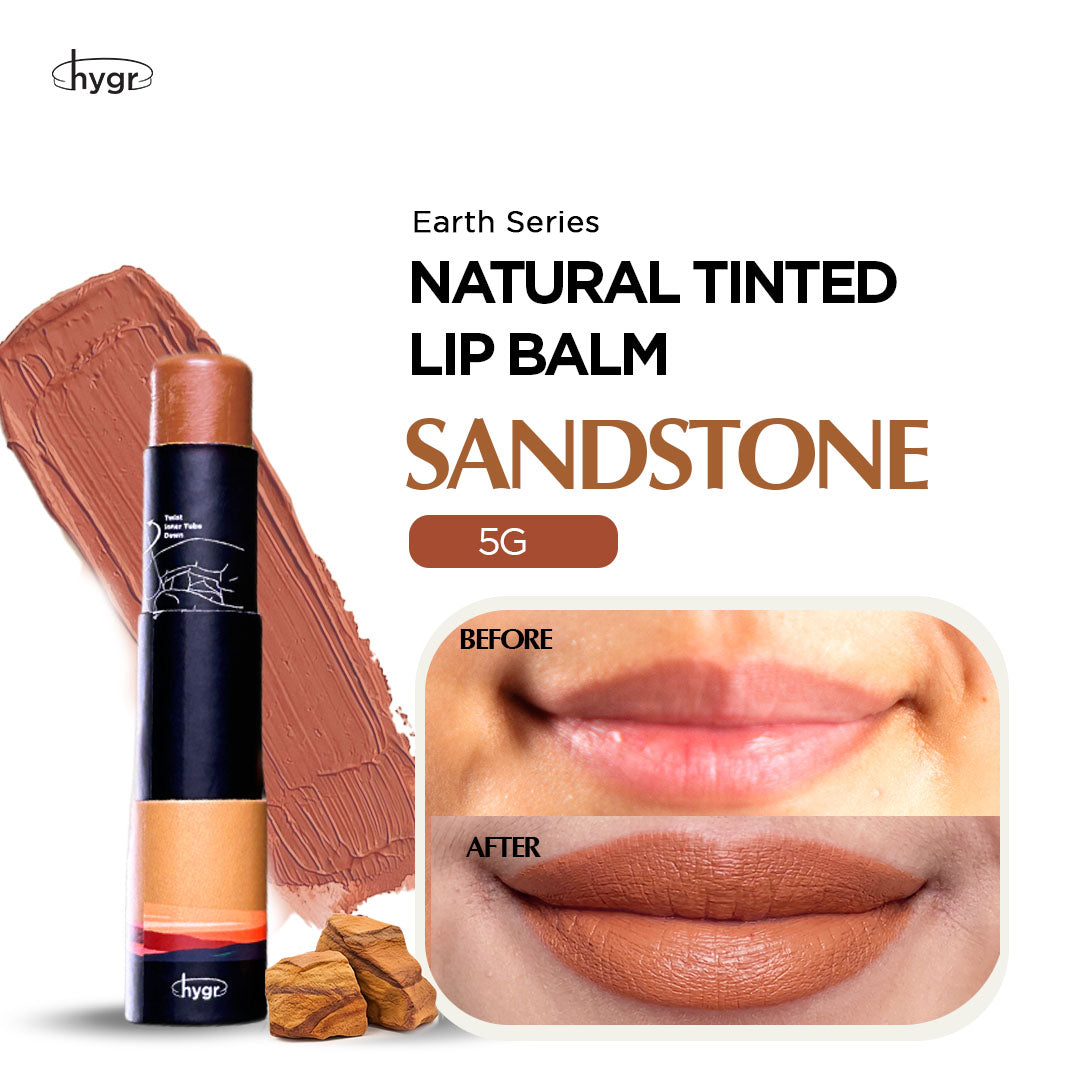 HYGR Natural Paper Tinted Lip Balm Hyaluronic Acid 5g - Earth Series
