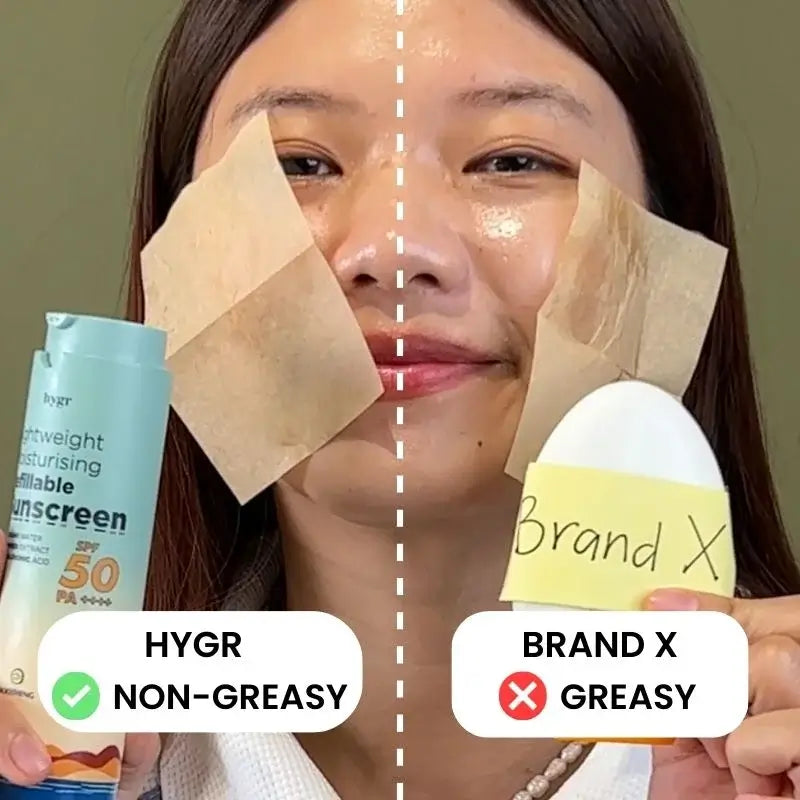 Lightweight Moisturising Refillable Sunscreen + 1% Hyaluronic Acid (No White Cast)