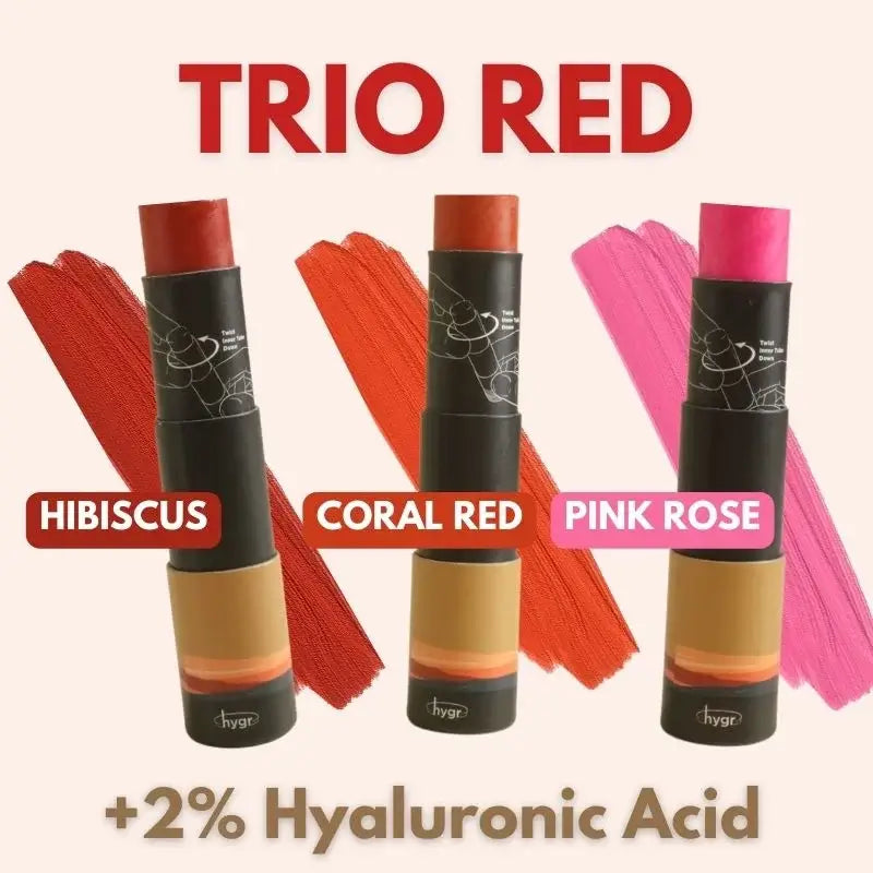Trio Red Tinted Lip Balm Bundle