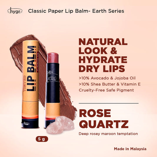 HYGR Natural Paper Tinted Lip Balm Hyaluronic Acid 5g - Earth Series