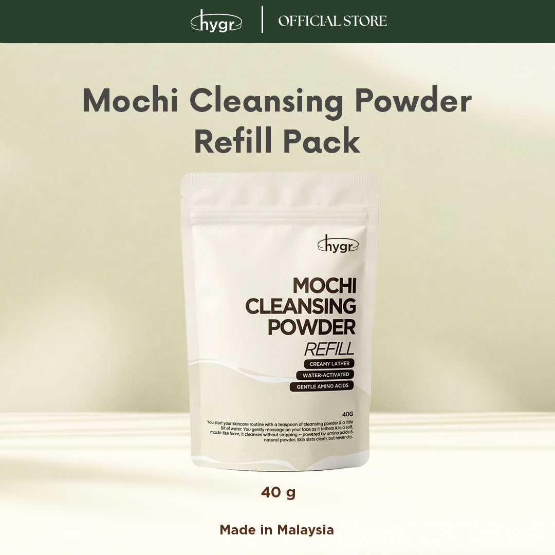 HYGR Mochi Cleansing Powder (45g) | Gentle Amino Acid Powder to Foam Facial Cleanser | Deep Cleansing & Non-Drying