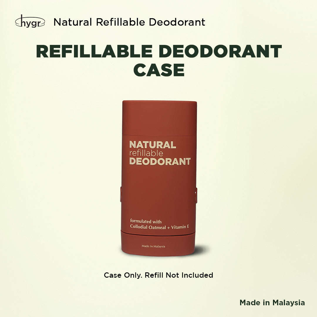 HYGR Smell Be Gone Natural Refillable Deodorant [1 Refill + 1 Case]