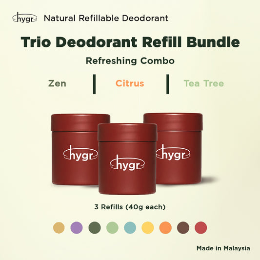 HYGR Refillable Deodorant Refill Bundle [3 Refills]
