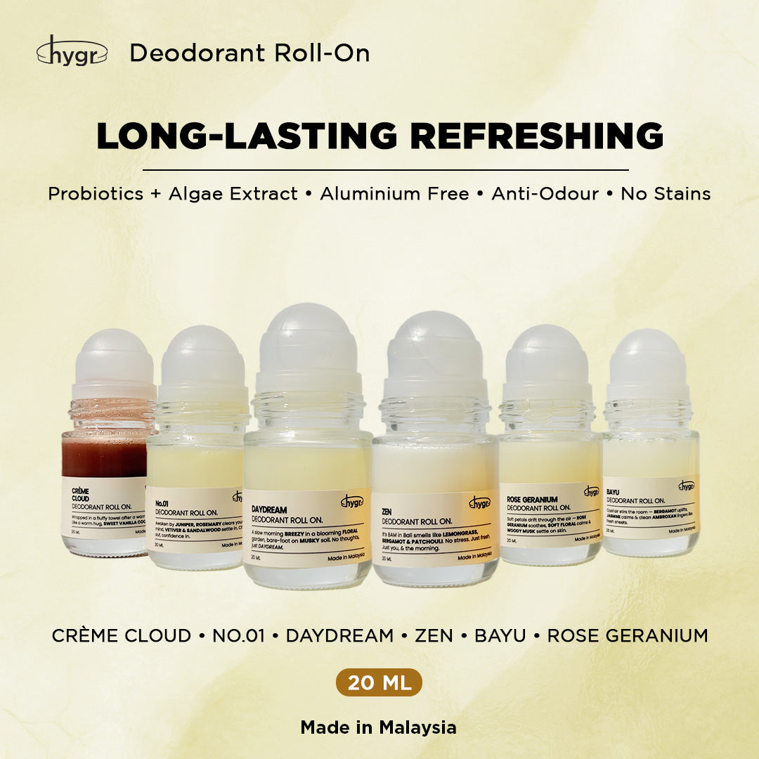 HYGR Deodorant Roll-On 20ml Refillable Scent