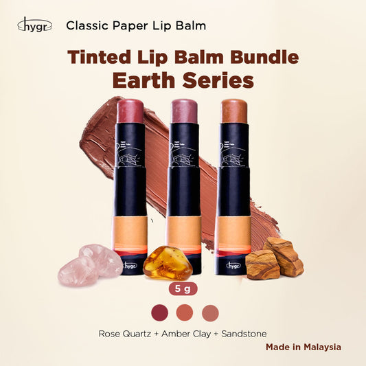 HYGR Natural Paper Tinted Lip Balm Hyaluronic Acid 5g - Earth Series