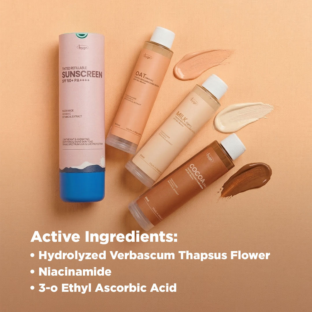 HYGR Tinted Sunscreen 50 ml | Milk Oat Cocoa