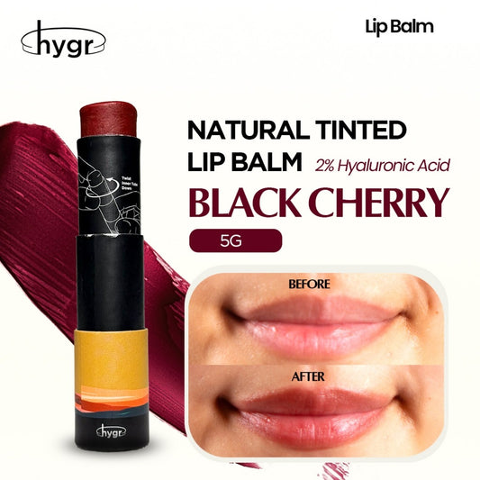 Hygr Natural Tinted Lip Balm in Papertube Packaging + 2% Hyaluronic Acid
