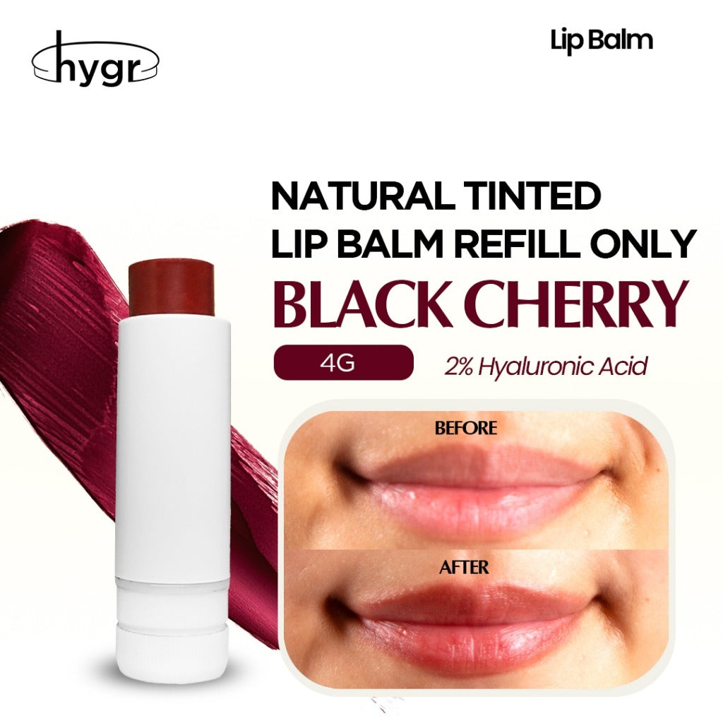 Bamboo Refillable Natural Tinted Lip Balm + 2 % Hyaluronic Acid