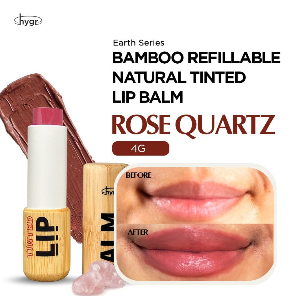 HYGR Bamboo Refillable Natural Tinted Lip Balm Hyaluronic Acid - Earth Series
