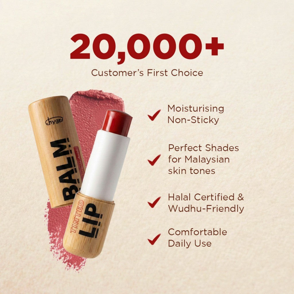 HYGR Bamboo Refillable Natural Tinted Lip Balm Hyaluronic Acid - Earth Series